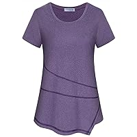 Vldnery Women's Running Workout Tops Moisture Wicking Athletic Quick Dry Loose Fit Yoga Top