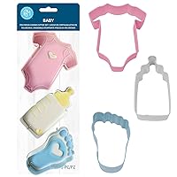 New Baby Cookie Cutters, Onesie, Bottle, Foot, 3-Piece Set