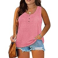 YUTANRAL Womens Tank Tops Summer 2023 Trendy Casual Beach Vacation Sleeveless Blouses Sexy Boho Henley Shirts Plus Size Tops