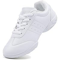 Girls White Cheerleading Dance Shoes Athletic Training Tennis Breathable Youth Competition Cheer Sneakers