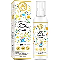 Mineral Based Baby Sunscreen Lotion, SPF 50 PA+++, 120ml - UVA/UVB Protection, Water Resistance