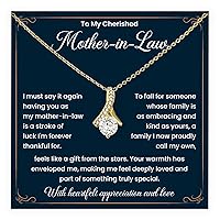 To My Cherished Mother-in-law Necklace Gift For Mother's Day, Birthday, Wedding Day, And More, Mother In Law Jewelry Gift Ideas From Daughter-in-law, Alluring Beauty Necklace With Meaningful Message Card And Attractive Gift Box