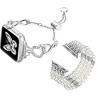 fastgo Bands Compatible with Apple Watch Bracelet, 38mm 40mm 41mm Women Dressy Strap for Iwatch Series SE SE2 8 7 6 5 4 3 2 1