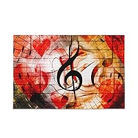 ALAZA Beautiful Collage with Hearts and Music Notes 1000 Piece Jigsaw Puzzles for Adults Brain Teasers