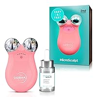 MicroSculpt Microcurrent Facial Device | Anti Aging Face Serum (30 Day Supply) | Niacinamide 5% | Professional Anti Aging Facial Massager, Micro Current Face Roller for Skin Tightening