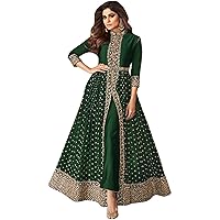 Eid Special Indian Pakistani Designer Stitched Heavy Embroidery Worked Long Anarkali Gown Suits