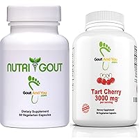 Tart Cherry Extract Highly Potent 3000 mg and NutriGout Uric Acid Support