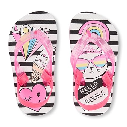 The Children's Place Baby-Girl's Tg Striped Cat F Flat Sandal