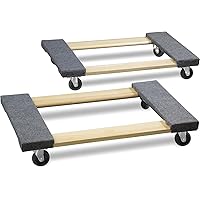 SIMPLI-MAGIC 79545 30 in. x 18 in. Hardwood Furniture Moving Wooden Dolly Swivel Casters Mover Dollies 2,000 lbs. Capacity, Two Pack