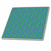 3dRose Two Kisses Collided Lip Bold Blue Lips Pattern - Tiles (ct_357237_1)