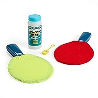 Chuckle & Roar - Bouncy Bubbles - Paddle Game - Ultra Strong and Pliable Bubbles That Bounce - 2 Paddles Included - Fun to Hit Back and Forth - Ages 3 and Up