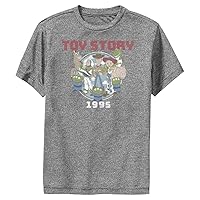 Disney boys Disney Pixar Toy Story Toy Friends Short Sleeve Tee T Shirt, Charcoal Heather, Large US