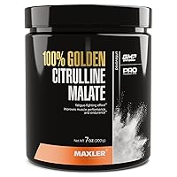 100% Golden Citrulline Malate Powder - Vegan L-Citrulline DL-Malate 2:1 Amino Acid - Pre Workout Powder for Endurance & Muscle Recovery- Gluten Free Unflavored Citrulline Malate - 200g