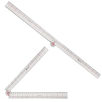 SINGER 24-Inch Folding Ruler with Precision Marking & Grid Lines for Sewing, Quilting, Crafting & Patternmaking - Clear Metric Ruler - Zero-Centering, 15 Increment Quick Angle Ruler, Folds to 12”