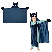 Franco Kids Bedding Super Soft and Cozy Wearable Hooded Throw, 30 in x 50 in, Batman