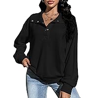 Blooming Jelly Womens Oversized Quarter Zip Cute Sweatshirt Lapel Cozy Fleece Trendy Thumb Hole Pullover