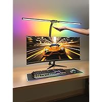 RGB Double Swing Arm Desk Lamp - 24W Ultra Bright Auto Dimming Desk Light, Multi-Angle Adjustment, Touch Control Desktop Lamp- Ideal for Home Office, Gaming, Reading, Work