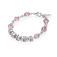 Personalized Name Baby Bracelet Sterling Silver with Austrian Crystals (BPN)