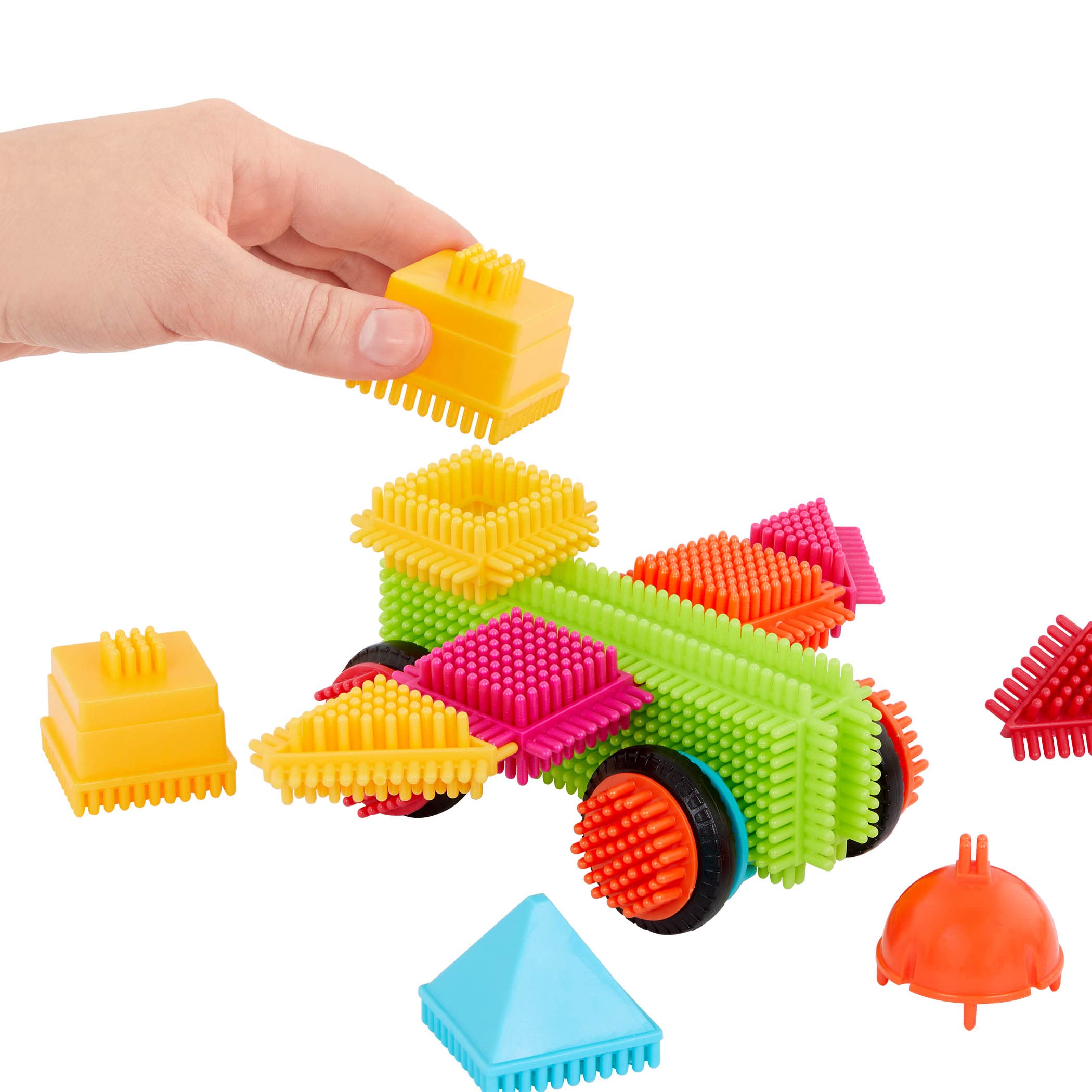 Bristle Blocks by Battat – The Official Bristle Blocks – STEM 3D Sensory Toy for Kids – Building Toys for Creativity & Dexterity – 2 Yrs, Multicolor, 80 Pieces Big Value In A Storage Bin