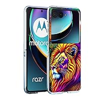 Case for Motorola Razr Plus 2023,Colorful Lion Mandala Anti-Scratch Solid Hard case Protective Shookproof Phone Cover for MotorolaRazr Plus 2023/Razr+
