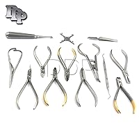 Set of Orthodontic Instruments of 13 Pieces - Stainless Steel - with Star Gauge