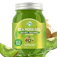 Seamoss Gel, 18.5OZ Organic Raw Wildcrafted Irish Seamoss Gel Immune and Digestive Support Vitamin Mineral Antioxidant Supplements, Kiwifruit