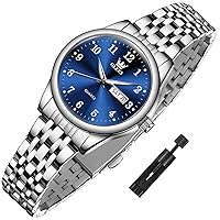 OLEVS Women's Watches Small Dial Watches for Women Silver Stainless Steel Watches Classic Luxury Watches for Women Analogue Watches Womoen Waterproof Dress Watch Relojes para Mujer Fashion Simple