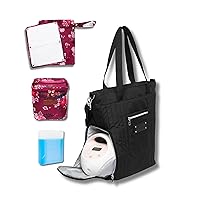 Sarah Wells Suzy Breastpump Tote (Black), Cold Gold Breastmilk Cooler and Pumparoo Wet/Dry Bag (Berry Bloom) Bundle