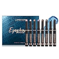 Eyeshadow Pen,6PCS Eyeshadow Stick Set Shimmery Metallic Eyeshadow Pencil Highlighter Eye Makeup with Smudge Proof Long Lasting