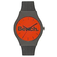 Bench Unisex Watch with Matt Orange Dial and Grey Silicone Strap, 39mm Diameter Case BEG006BO - 2 Year Warranty, Orange, One Size, BEG006BO-AMZUK
