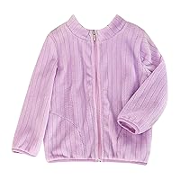 Little/Big Kids Boys And Girls Long Sleeved Coral Fleece Jacket Stand Collar Zipper Stripe Girls Jackets And Coats