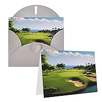 Greeting Cards Golf Course Thank You Cards with Envelopes Happy Birthday Card 4x6 Inch Minimalistic Design Thank You Notes for All Occasions Birthday Thank You Wedding