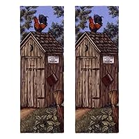 Outhouse Rooster Microfiber Gym Towels Sports Fitness Workout Sweat Towel Fast Drying 2 Pack 12 Inch X 35 Inch