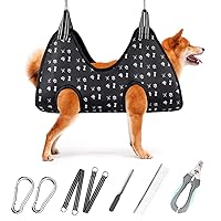 Pet Dog Grooming Hammock Harness for Nail Trimming (L 50lb), Dog Sling for Cutting Nail, Dog Hanging Holder Hanger for Clipping Nail with Nail Clippers, Nail File, Pet Comb