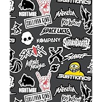 Dubstep DJ names Collage Style Notebook: Dubstep DJs Collage Sticker Style Notebook for EDM lovers | 110 pages, 7.5 x 9.25
