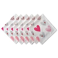 DII Valentine's Day Collection, Napkin Set, 20x20, Hearts Collage, 6 Piece