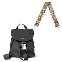 KEDZIE Mali Convertible Backpack Sling Crossbody Bag with Buckle Clip (Black) & Interchangeable Bag Strap (Just Kitten V2)