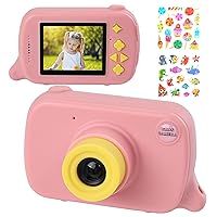 Kids Camera Girl Toys for 3-8 Year Old Girls Children Digital Cameras Shockproof Protection Ideal Christmas Birthday Gifts for 4 5 6 7 8 9 Year Old Girl with 16GB Memory Card by Zayyd Pink