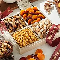 Broadway Basketeers Sympathy Dried Fruit And Nuts Gift Basket Assortment For Men Women - A Healthy Condolence Gift for Families and Corporate