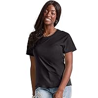 Hanes Women's Originals Cotton T-Shirt, Classic Crewneck Women's Tee, Plus Size Available