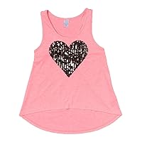 A Wish Girls Pink Hi Low Tank with Black Heart