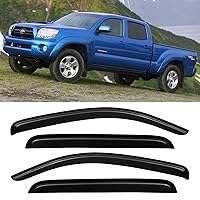 Window Rain Guards for 2005-2015 Toyota Tacoma Double Cab, Tape-on Window Vent Visors Shades Wind Deflectors Shield for Tacoma Double Cab 2005 2006 2007 2008 2009 2010 2011 2012 2013 2014 2015