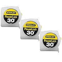 Stanley 33-430 Powerlock 30-Foot-by-1-Inch Measuring Tape (Pack of 3) (3)