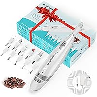 BEAUTURAL Professional Nail Drill Kit, Electric Nail File Set Machine with 10 Attachments & 20 Sanding Bands, Efile Manicure Pedicure Tools With Storage Case, LED light [Not Rechargeable and Cordless]