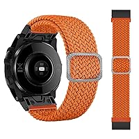 22 26mm Elastic Smart Watch Band Straps for Garmin Fenix 7 7X 6 6X Pro 5X 5 3HR 945 S60 S62 QuickFit Release Strap Nylon Bracelet Correa (Color : Orange, Size : 26mm for Fenix 7X 6X 5X)