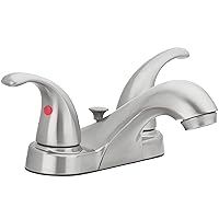 Aqua Vista 15-B42WP-BN-AV Two Handle Bathroom Sink Faucet, Brushed Nickel
