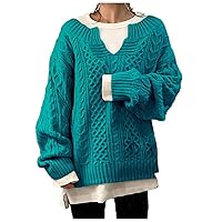 Women's Fall Sweaters 2023 Winter Fashion Warm Long Sleeve New Sweater Knitted Hemp Pattern Casual Sweaters, S-3XL