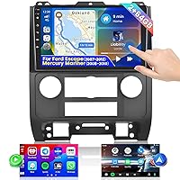 Roinvou 2+64G Android 13 CarPlay Stereo for 07-12 Ford Escape/08-10 Mercury Mariner/08-12 Mazda Tribute, 9'' Touch Screen in-Dash GPS Navi with Wireless CarPlay Android Auto Mirror Link BT HiFi WiFi