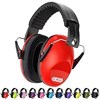 Dr.meter Ear Muffs for Noise Reduction: SNR27.4 Noise Cancelling Headphones for Kids with Adjustable Headband - Noise Cancelling Ear Muffs for Concerts, Football Game, Fireworks and Air Shows - Red