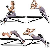 Adjustable Weight Bench, Foldable Roman Chair for Full Body Workout, Sit up bench, Hyper Back Extension, Incline, Flat & Decline Bench